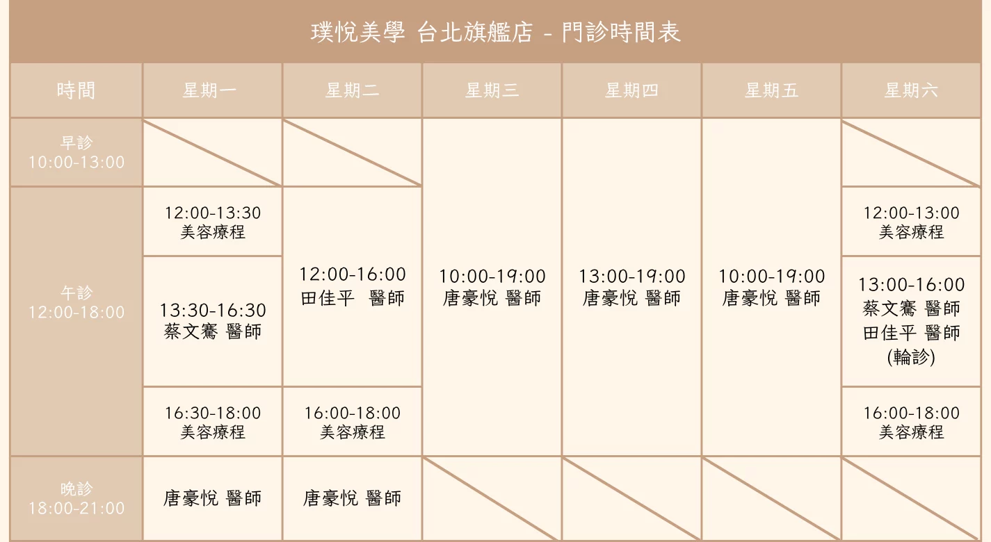 台北旗艦店 門診預約時間 20260428